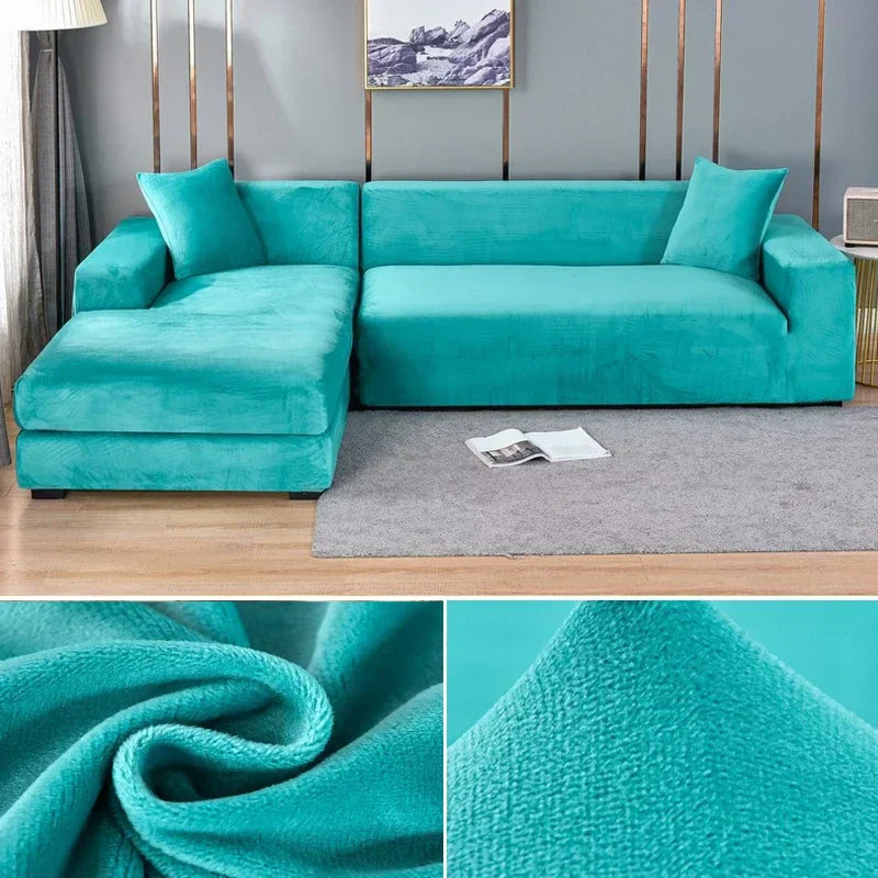 Transform your living room with a luxurious stretch velvet sofa cover.
