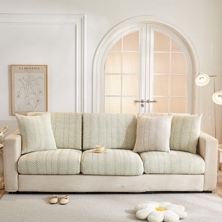 Luxury waterproof pet-friendly couch cover with durable herringbone chenille fabric. Non-slip sofa protector for living room.