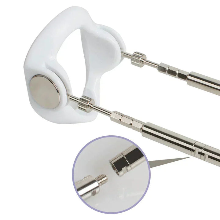 At-home male traction device for natural men's health enhancement & growth, boosting confidence.