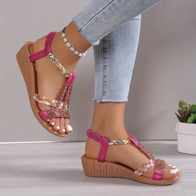 Fashionable women's wedge sandals. Marla slip-on design with orthopedic soft support for summer.