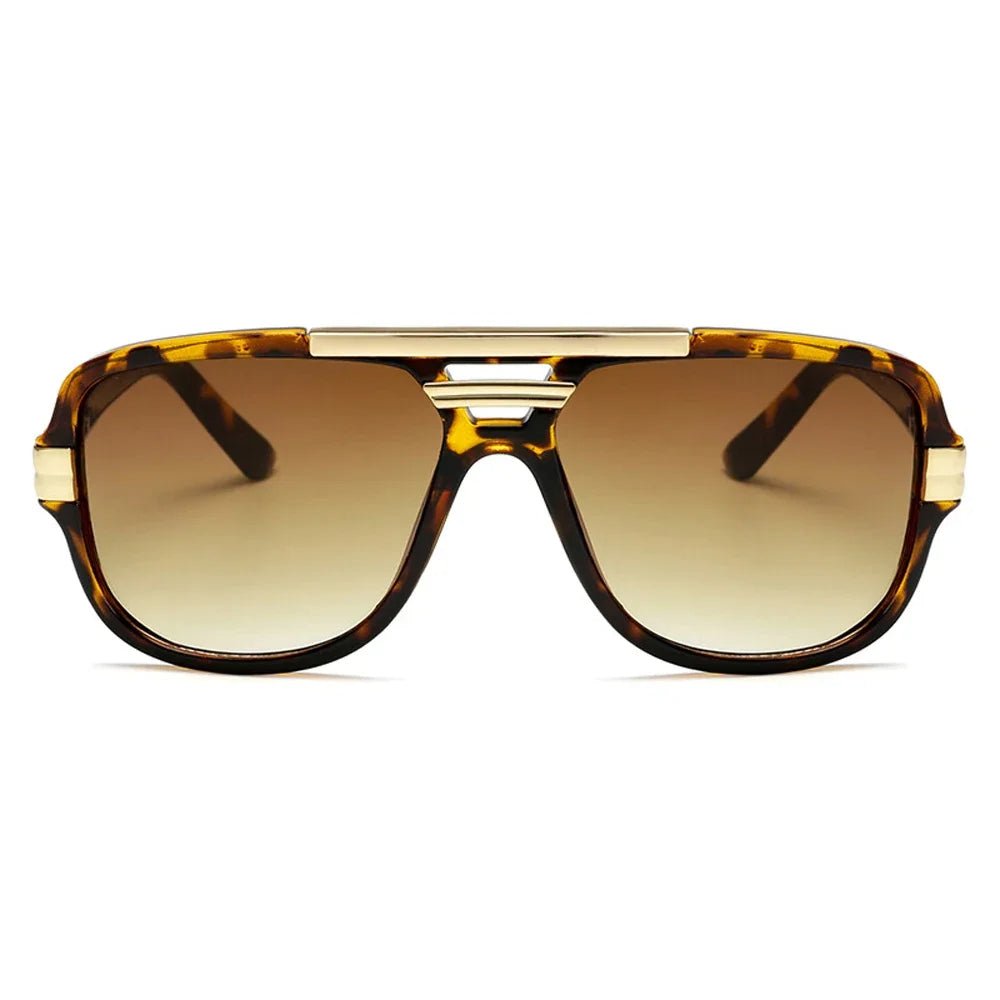 Men's square aviator sunglasses with sleek acetate frames and UV400 gradient lenses, perfect for sun protection.