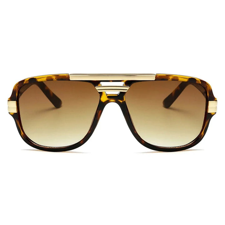 Men's square aviator sunglasses with sleek acetate frames and UV400 gradient lenses, perfect for sun protection.