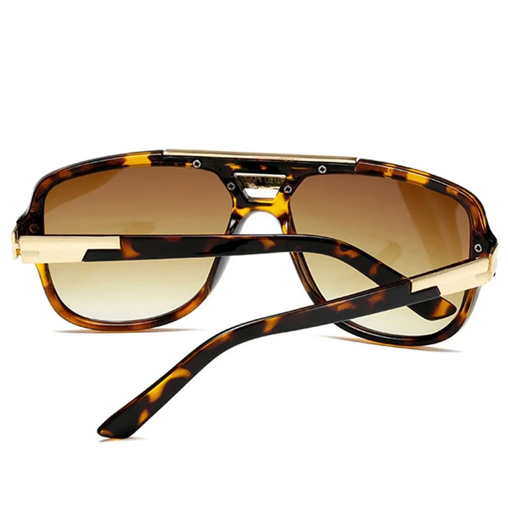 Premium men's square aviator sunglasses in acetate, offering UV400 gradient lenses and sophisticated style.