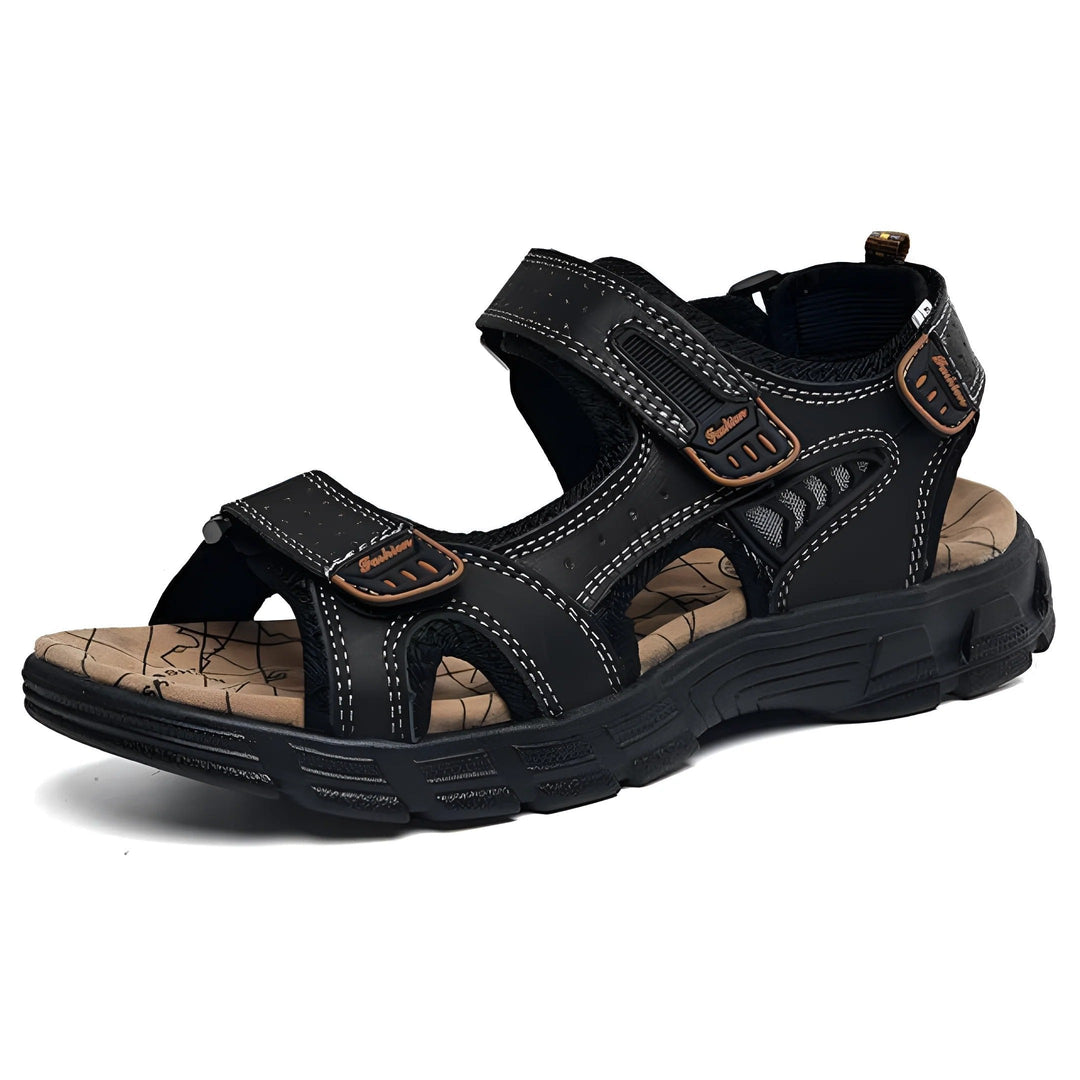 Men's adjustable sandals with stylish contrast stitching, perfect for comfortable daily wear and warm weather walks.