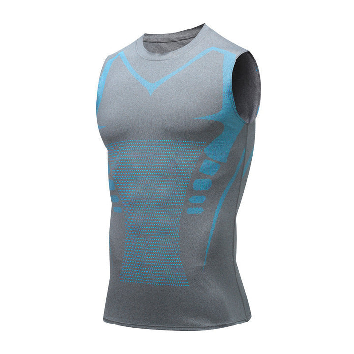 Armando men's graphic print sleeveless athletic top. Close-fit gym wear for ultimate workout comfort.
