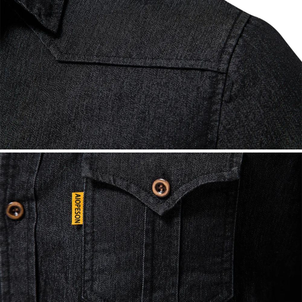 Men's AdaptiveFit long sleeve shirt in black, tailored slim fit for a sharp, modern silhouette.