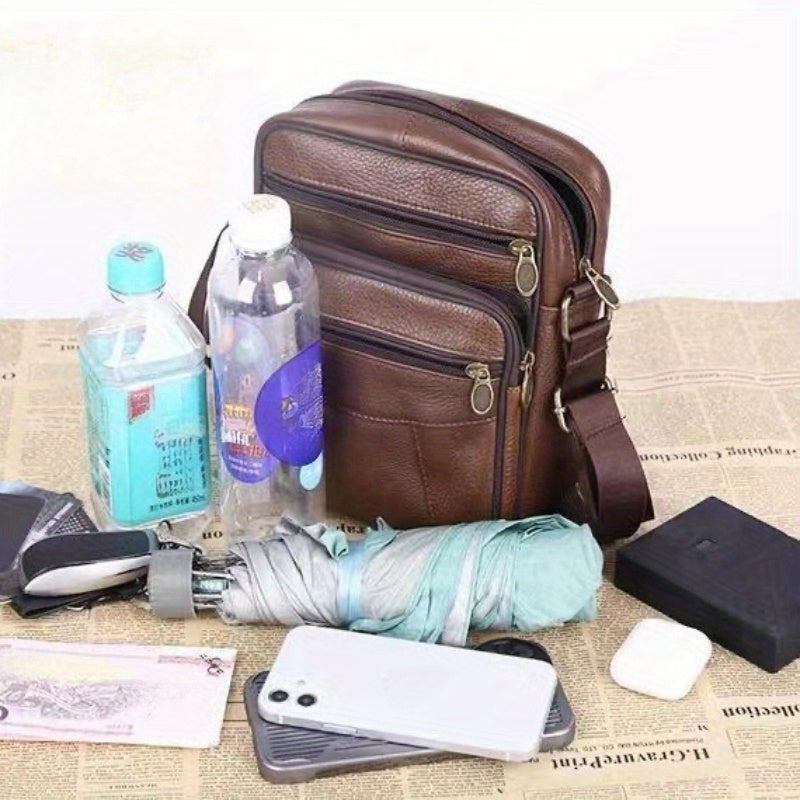 Functional men's shoulder messenger bag; adjustable strap ensures comfort for daily errands & trips.