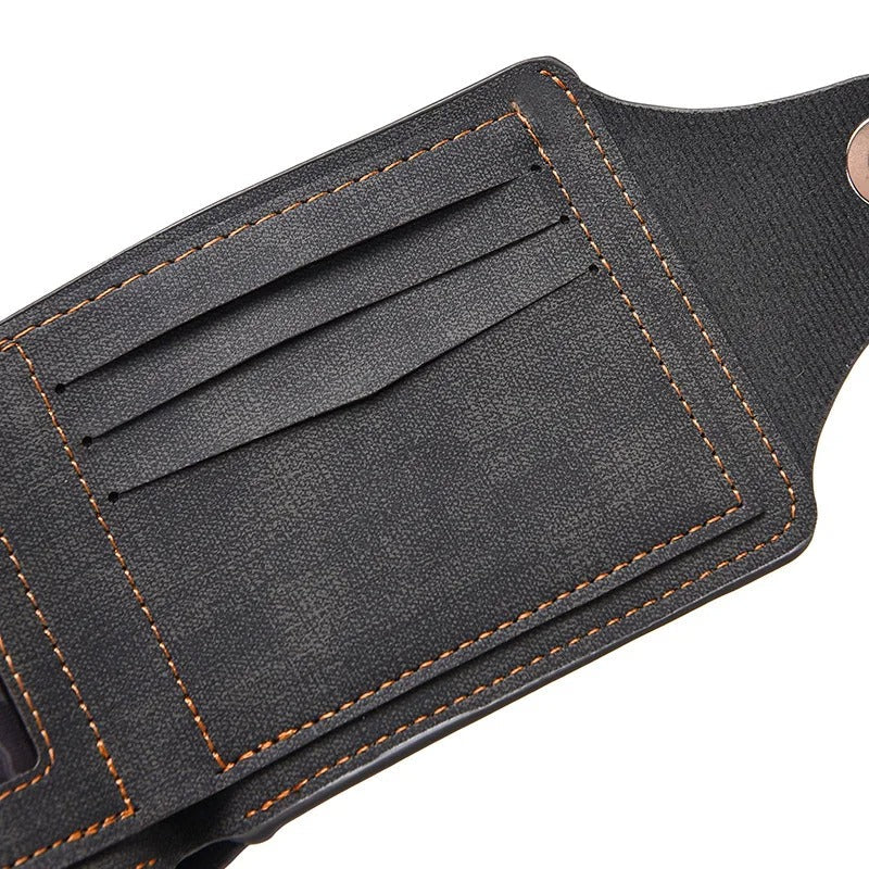 Men's everyday carry wallet with a strong snap, made from premium leather