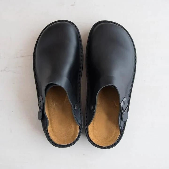 Stylish men's heel strap mules; perfect casual footwear for everyday comfort & versatile indoor/outdoor use.