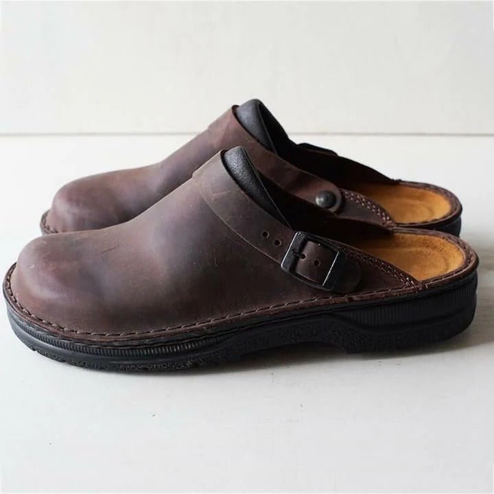 Classic men's casual mules with heel strap. Easy slip-on design for daily wear and ultimate comfort.