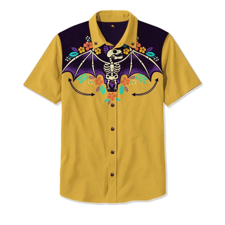 Mens casual long sleeve western shirt with eye-catching embroidery, perfect for a relaxed yet stylish look.