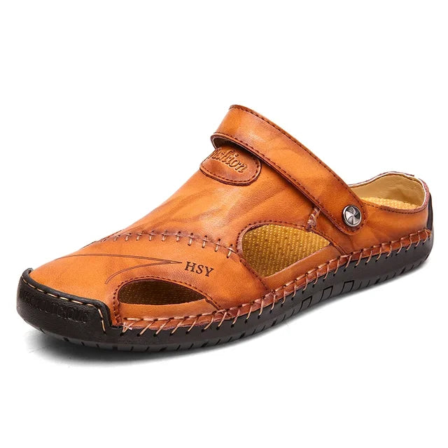 Men's breathable closed-toe slip-on sandals. Excellent comfort for daily walking and summer outdoor use.