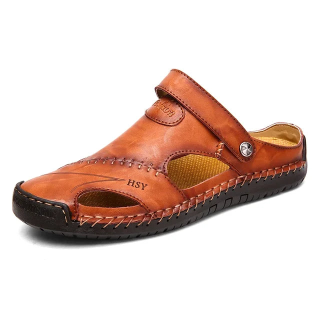 Men's casual slip-on closed-toe sandals. Breathable, cushioned, and comfortable for daily summer wear.