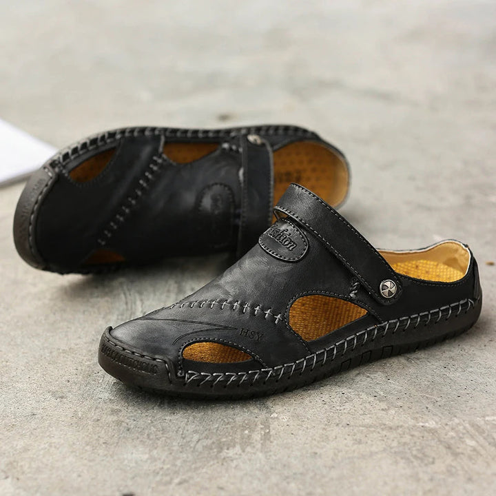 Durable men's closed-toe slip-on walking sandals. Breathable for active daily wear and outdoor adventures.