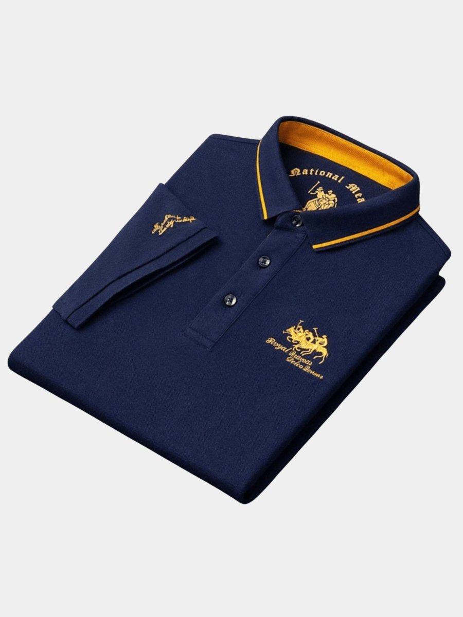 Men's breathable embroidered polo shirt, short sleeve, perfect for casual or smart casual wear.