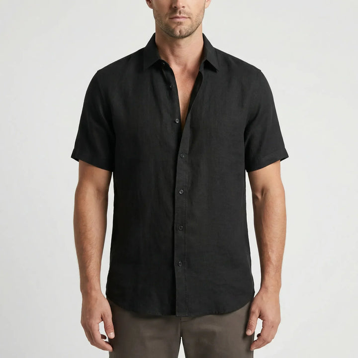 Men's stylish short sleeve button-up, a breezy casual shirt for vacation & daily wear.