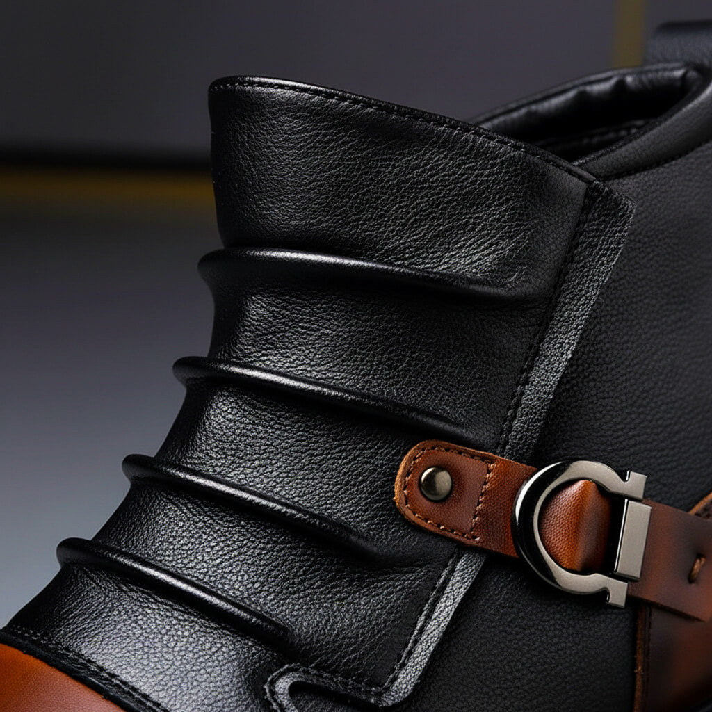 Comfortable men's vintage brown lace-up winter boots, ideal for everyday wear and rugged outdoor style.