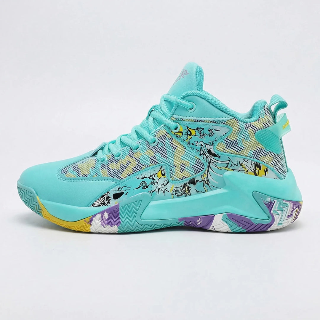 Stylish Calvin men's high-top graphic print sneakers. Athletic court shoes designed for comfort & agility.