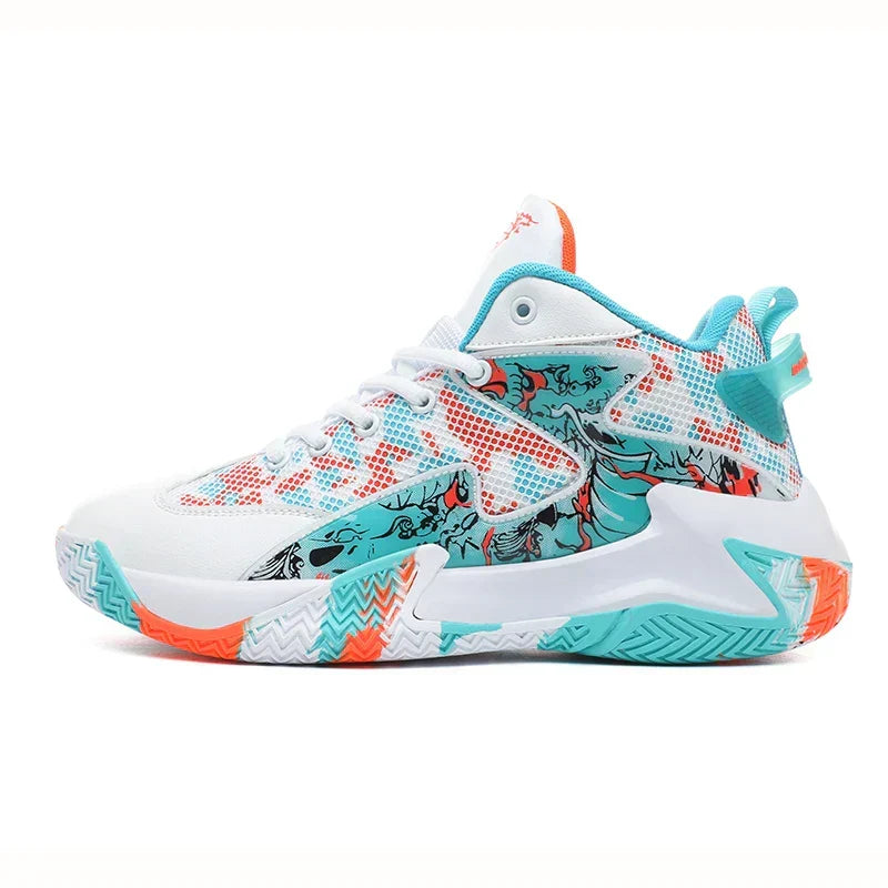 Calvin men's graphic print sports shoes, enhanced traction & support for courts.