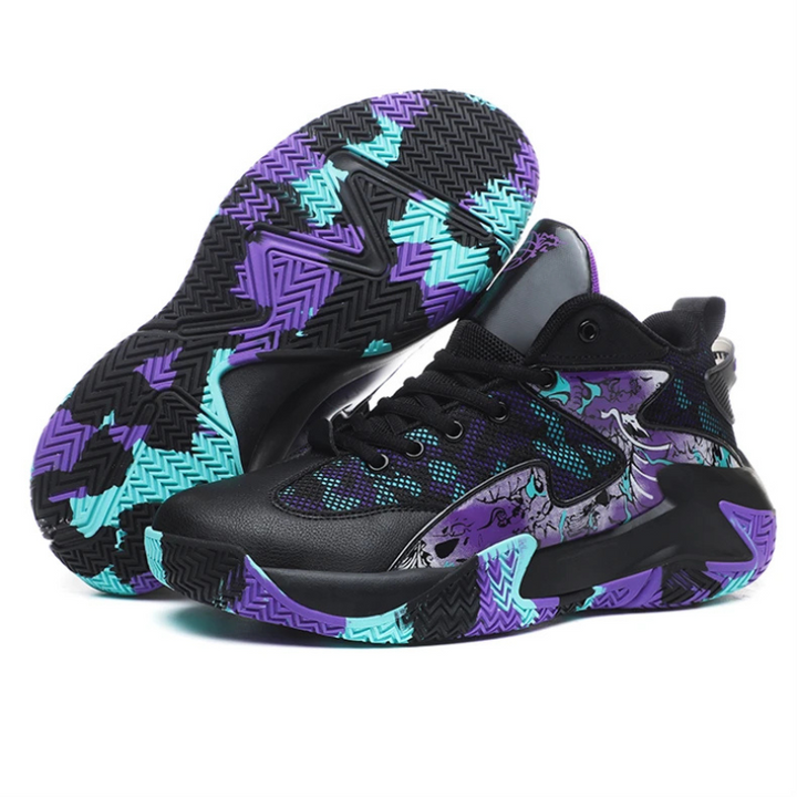 Men's Calvin graphic print sneakers, designed for basketball & court sports.