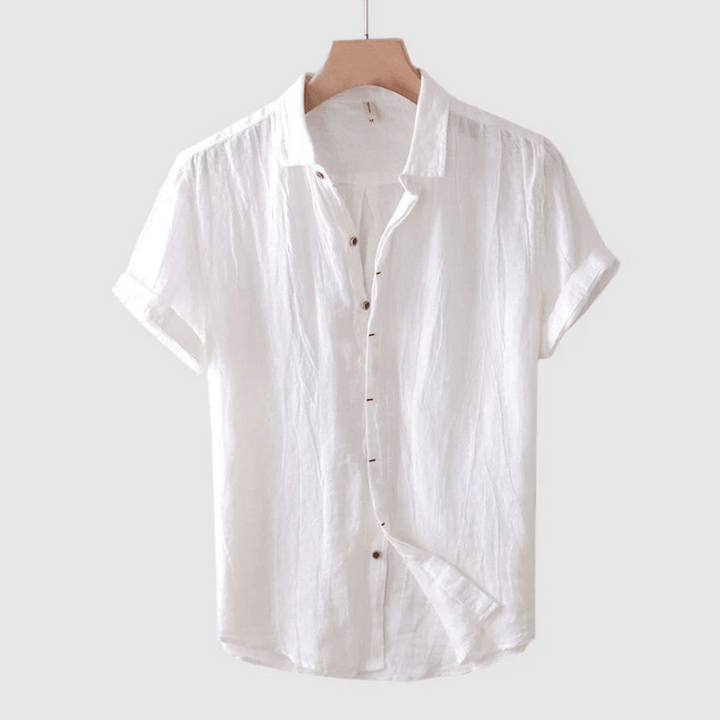 Casual men's short sleeve summer shirt, great for vacation, beach, or everyday warm weather fashion.