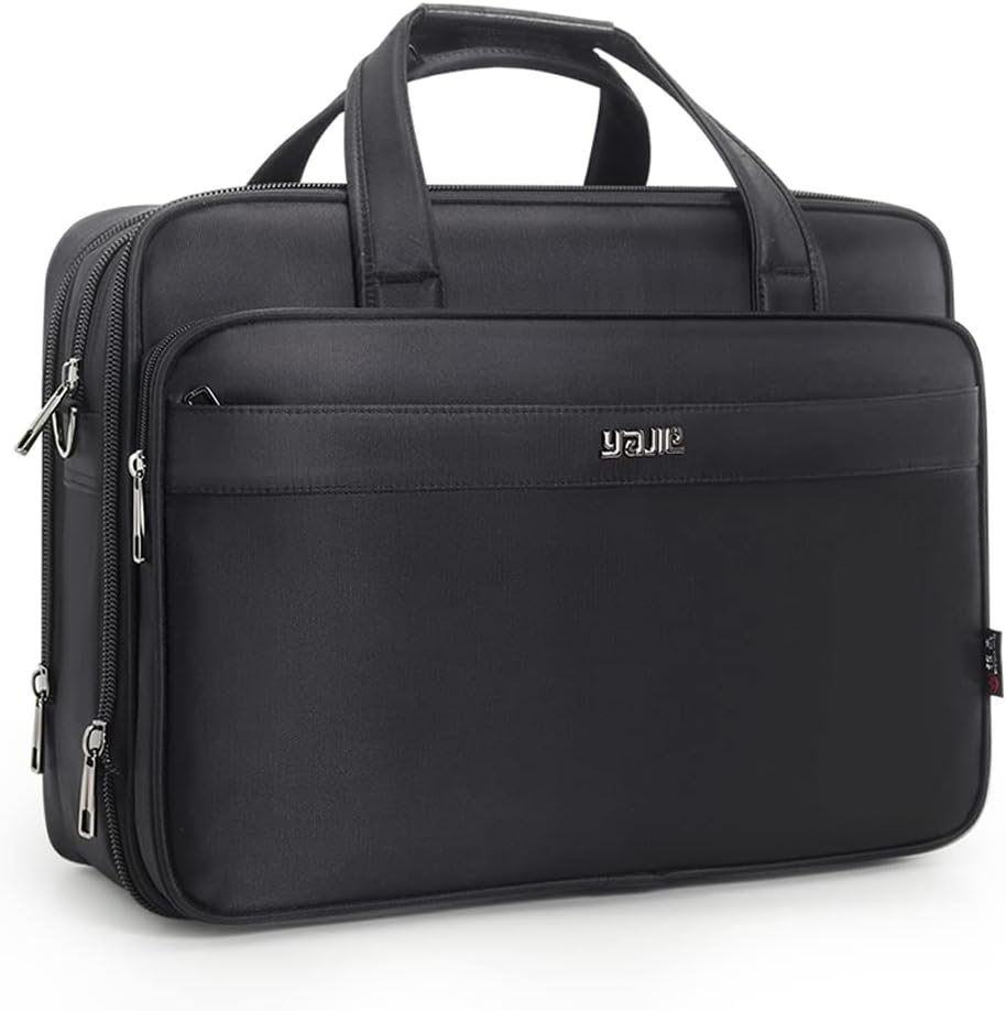 Men's canvas laptop briefcase, ideal for business travel and daily work.