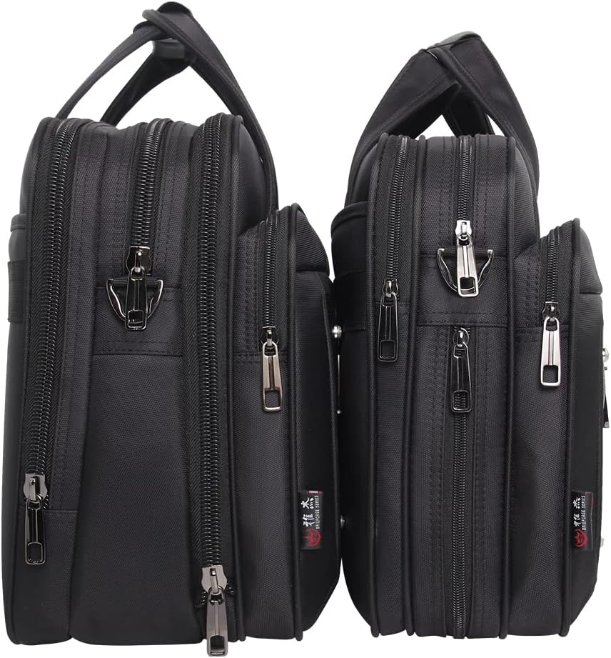 Professional men's laptop tote bag with organized compartments and protective padding.