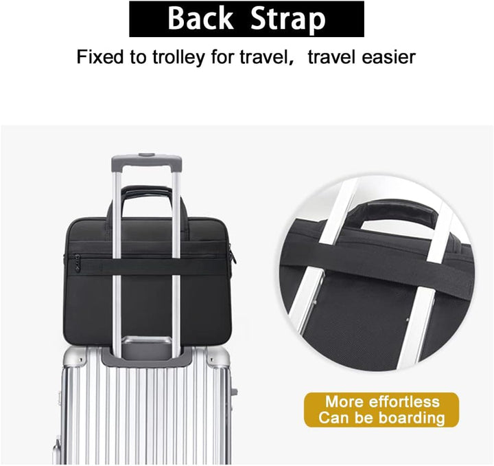 Organized men's professional bag featuring multiple pockets for business accessories.