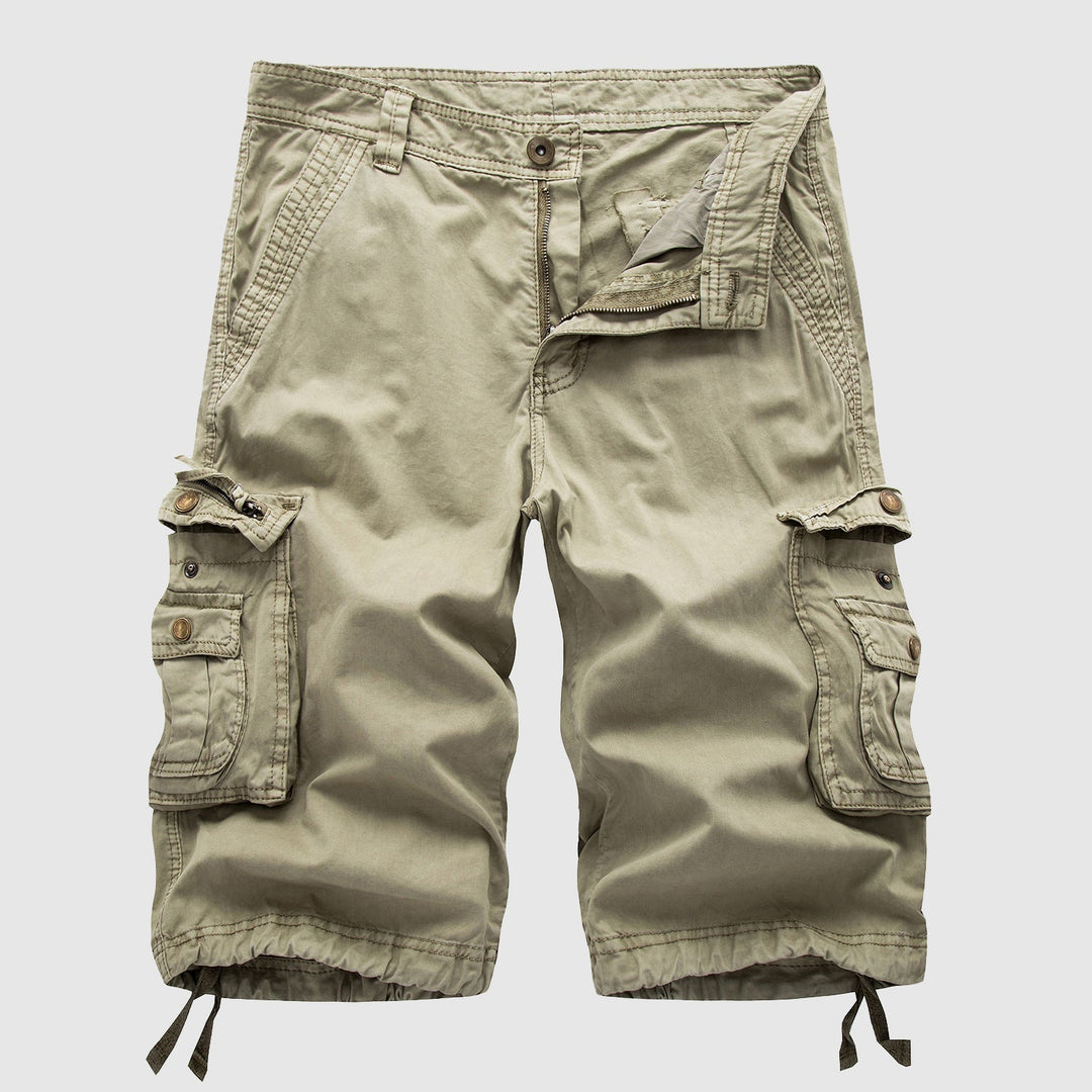 Men's cargo shorts with multiple pockets, adjustable hem, ideal for casual wear & outdoor activities.