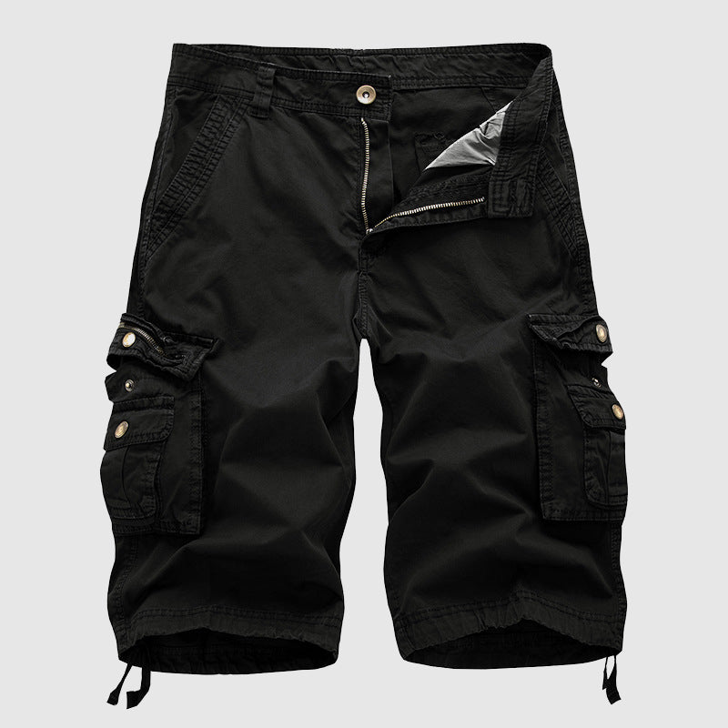 Comfortable men's utility cargo shorts, relaxed fit with multi-pockets, perfect for everyday style & outdoor gear.