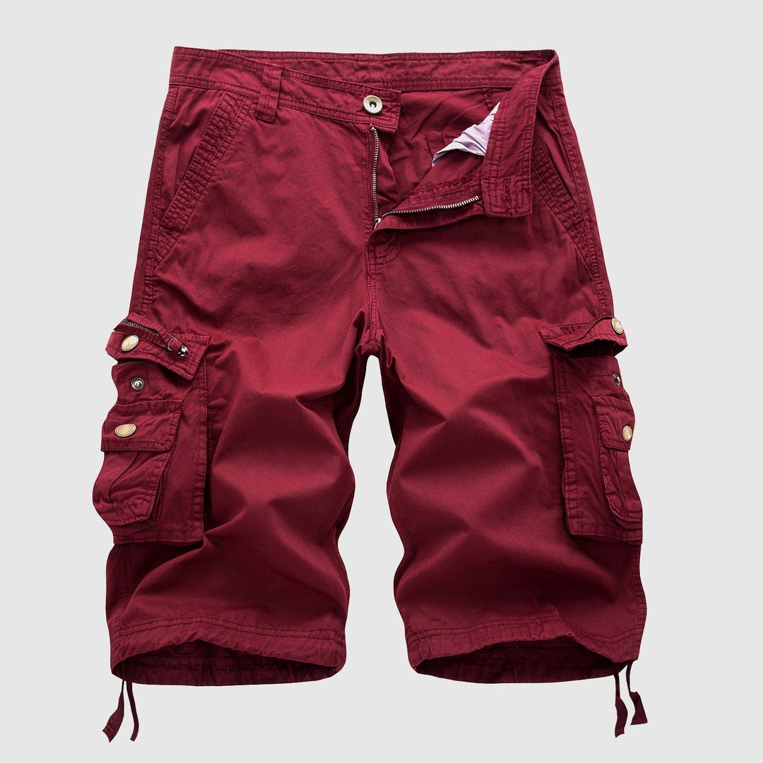 Versatile men's cargo shorts, multi-pocket, adjustable hem, perfect for casual, summer, or outdoor style.