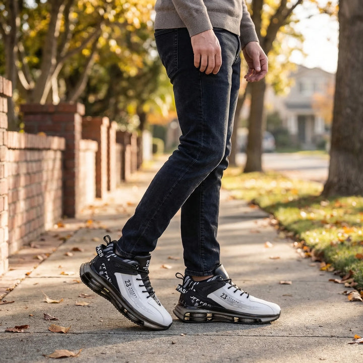 Men's Carlos high-top lace-up orthopedic comfort sneakers with ankle support for everyday wear.