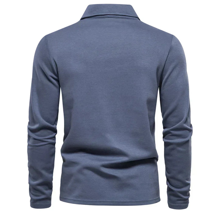 Stylish men's long-sleeve polo shirt by Carlton, featuring a classic turn-down collar for smart casual looks.
