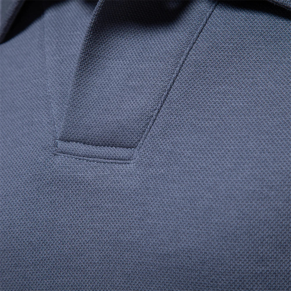 Regular fit men's long-sleeve turn-down collar polo shirt, a comfortable and versatile top for men's fashion.