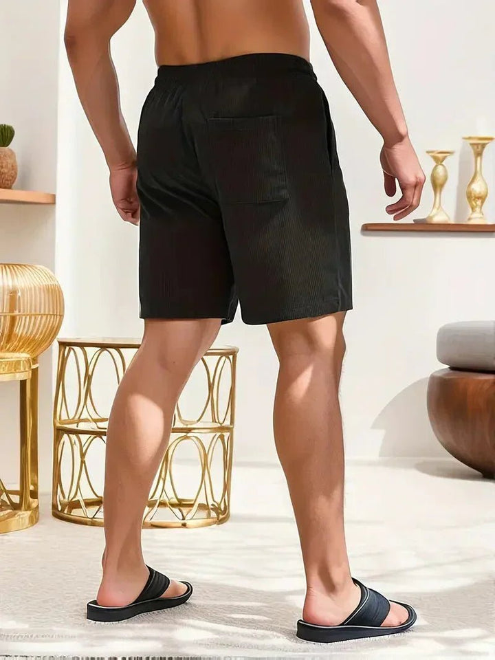 Stylish drawstring men's corduroy shorts for summer, beach, and everyday relaxed comfort.