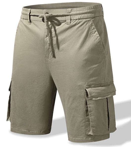 Men's casual cotton blend comfort shorts in a neutral color, perfect for everyday wear.