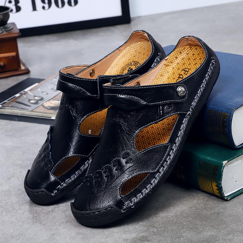 Men's breathable comfort sandals, made from genuine leather with a durable sole