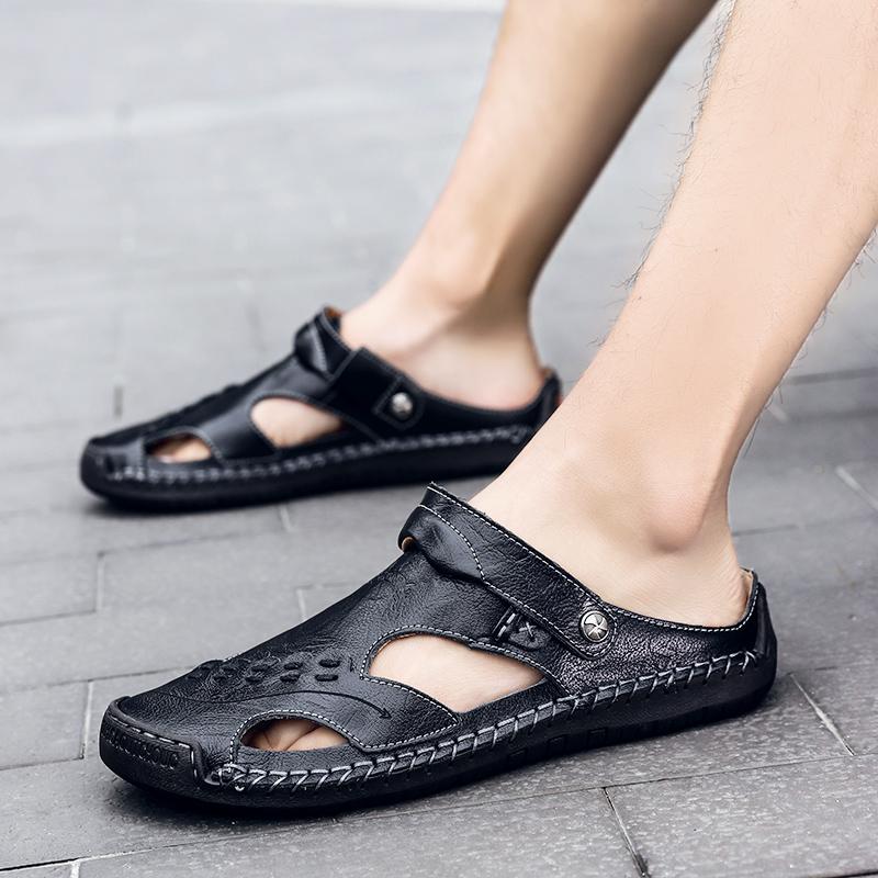 Authentic men's leather sandals, breathable and comfortable, an essential summer shoe