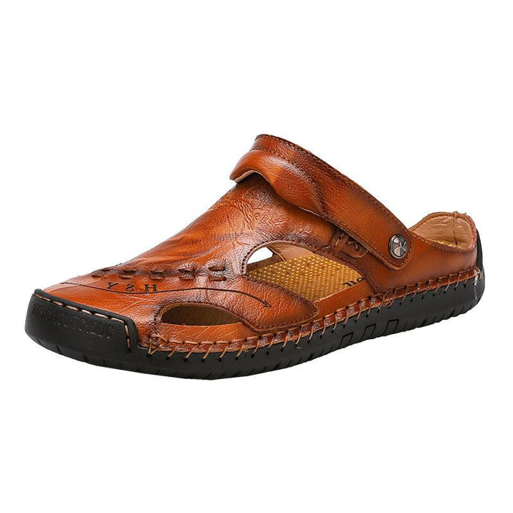 High performance men's breathable leather sandals, ideal for extended summer use