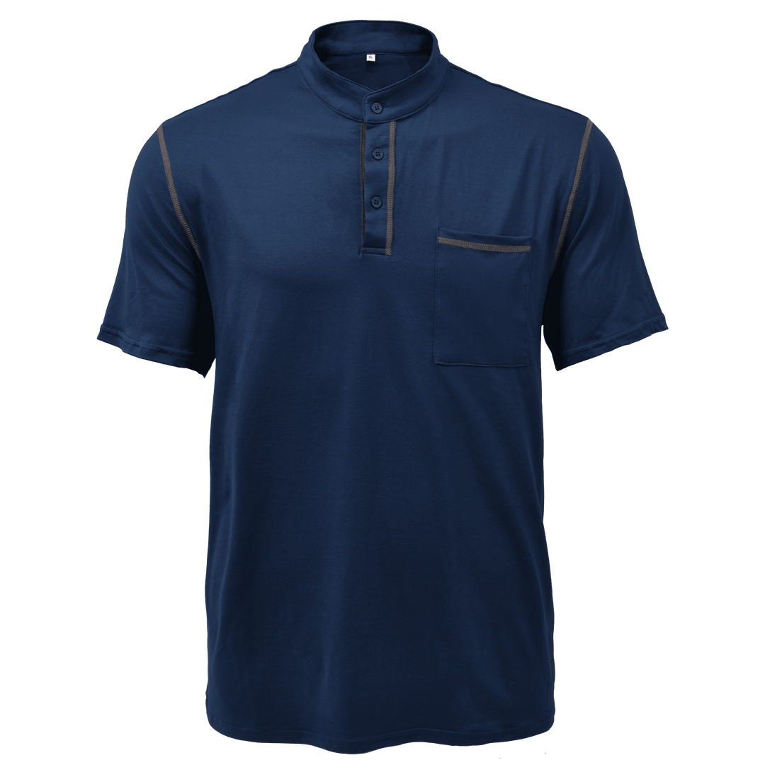 Relaxed fit men's casual Henley t-shirt, short sleeve, ensuring comfort and easy style for any occasion.
