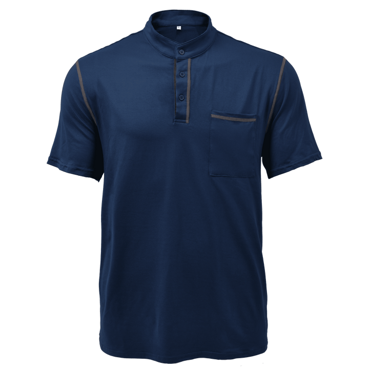 Relaxed fit men's casual Henley t-shirt, short sleeve, ensuring comfort and easy style for any occasion.