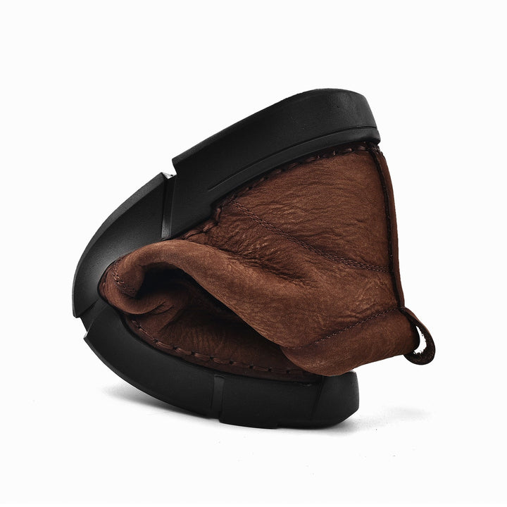Premium men's high-top winter boots, leather finish with a soft orthopedic sole for support.