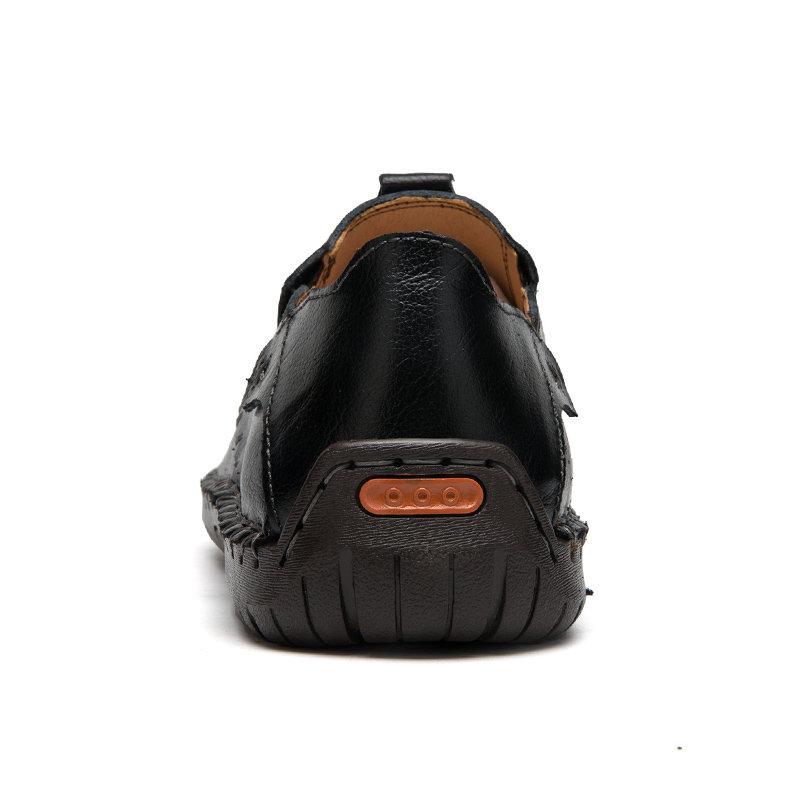 Men's leather comfort shoes: hand-stitched design with a soft sole for ultimate casual wear
