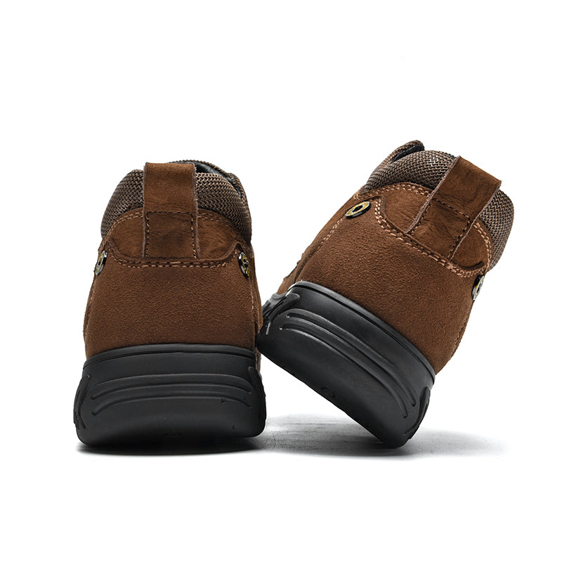Orthopedic men's work boots, short leather style for all-day comfort