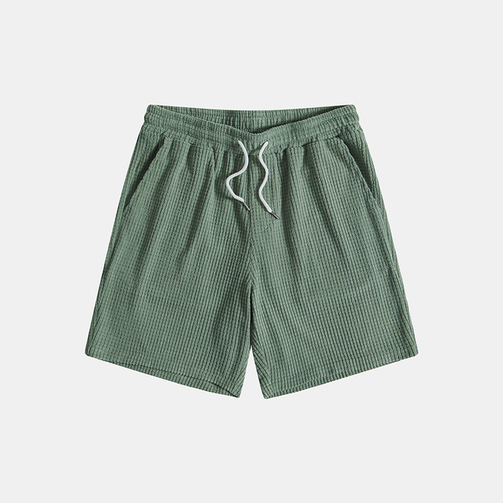 Men's fashion summer set: casual short sleeve top & drawstring shorts, a perfect matching outfit.