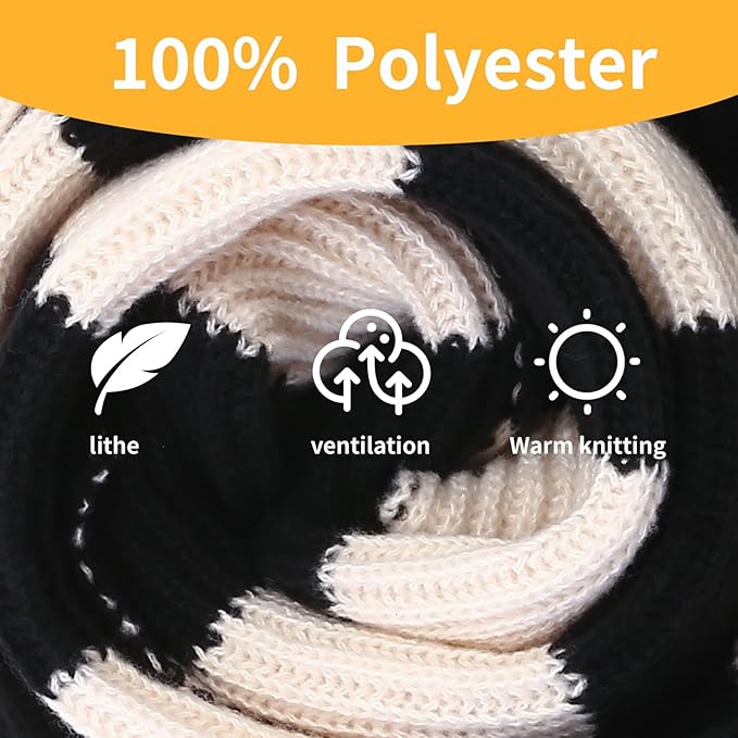 Chris men's chunky knitted scarf featuring a fashionable striped design for winter.