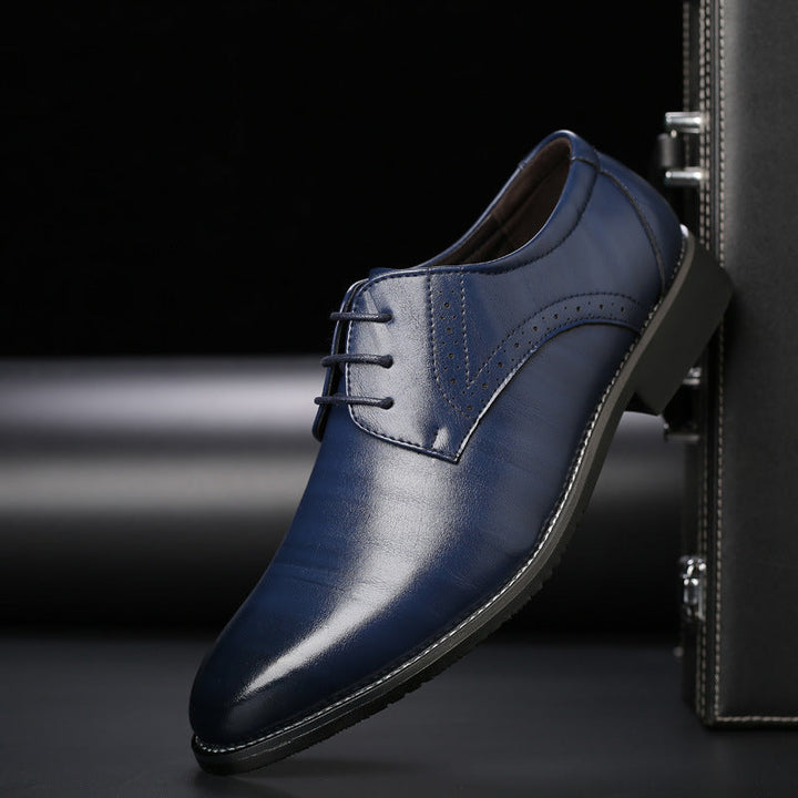 Comfortable men's formal Derby dress shoes, ideal for weddings, office, and versatile spring/summer events.