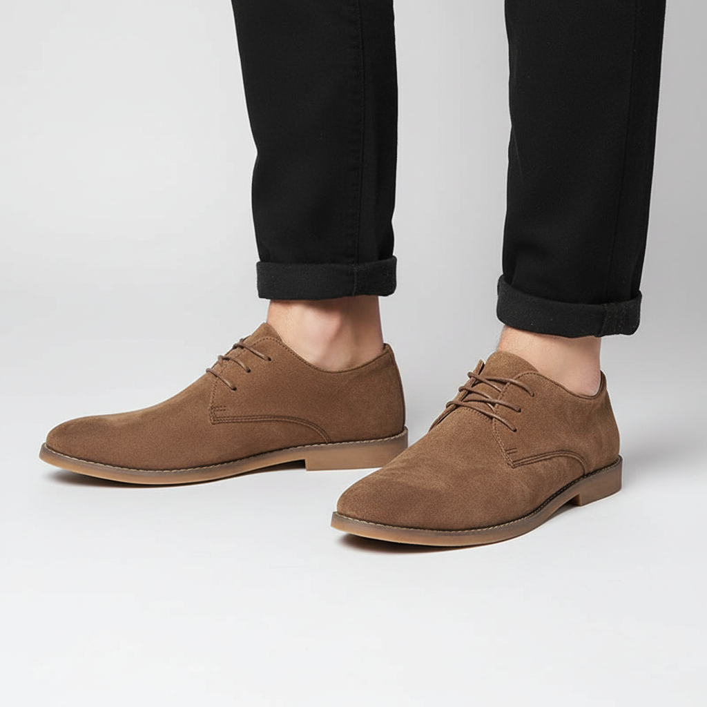 Comfortable brown men's oxford dress shoes, a classic lace-up design for elegant smart casual wear.