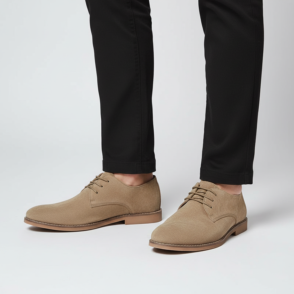 Durable men's brown oxford business shoes, a timeless lace-up design for a sharp, elegant look.