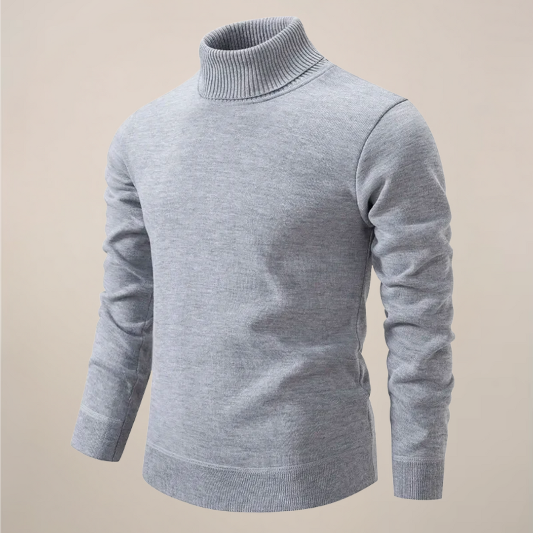 Elegant men's turtleneck sweater for a sophisticated look, suitable for work or evening events.